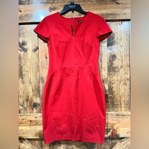 Banana‎ Republic Red Fitted Dress - Size 10P petite  NWT
